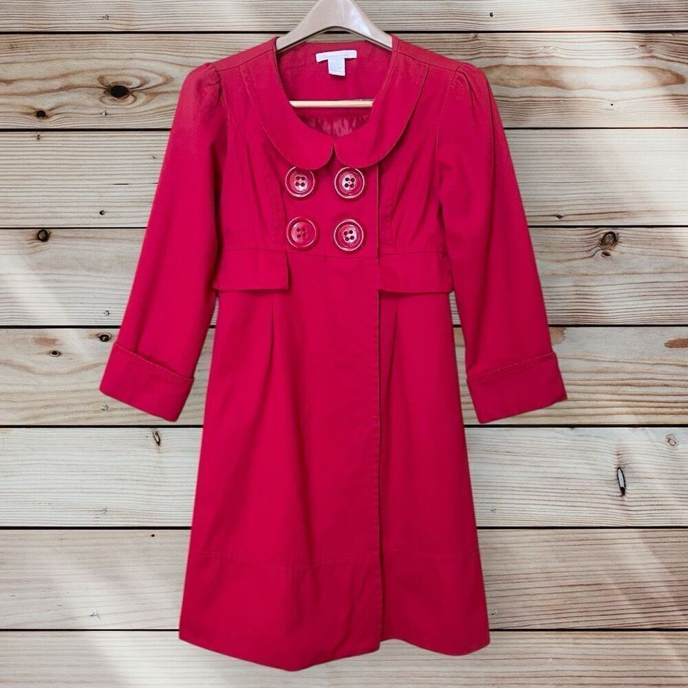 Charlotte Russe‎ Vintage Red Empire Waist Doll Coat Sz S